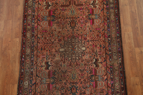 Tribal Geometric Hamedan Persian Runner Rug 4x11