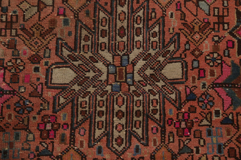 Tribal Geometric Hamedan Persian Runner Rug 4x11