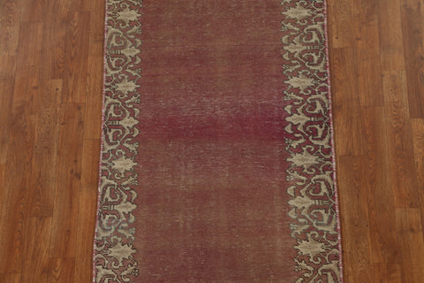 Distressed Tabriz Persian Runner Rug 3x9