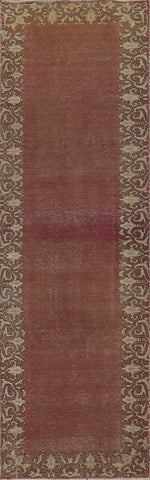 Distressed Tabriz Persian Runner Rug 3x9