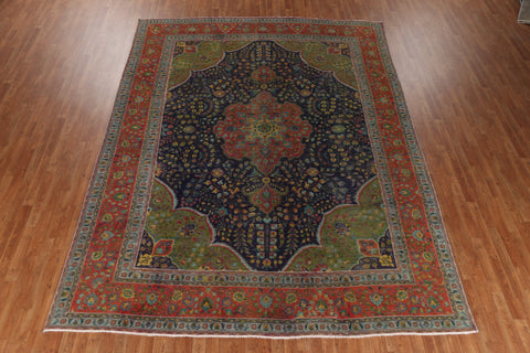 Distressed Over-Dyed Tabriz Persian Area Rug 9x13