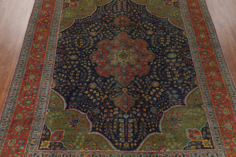 Distressed Over-Dyed Tabriz Persian Area Rug 9x13