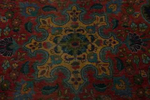 Distressed Over-Dyed Tabriz Persian Area Rug 9x13