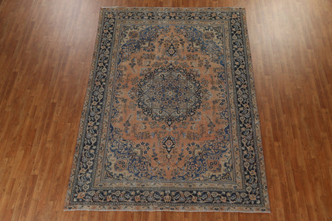 Floral Wool Handmade Mashad Persian Area Rug 8x11