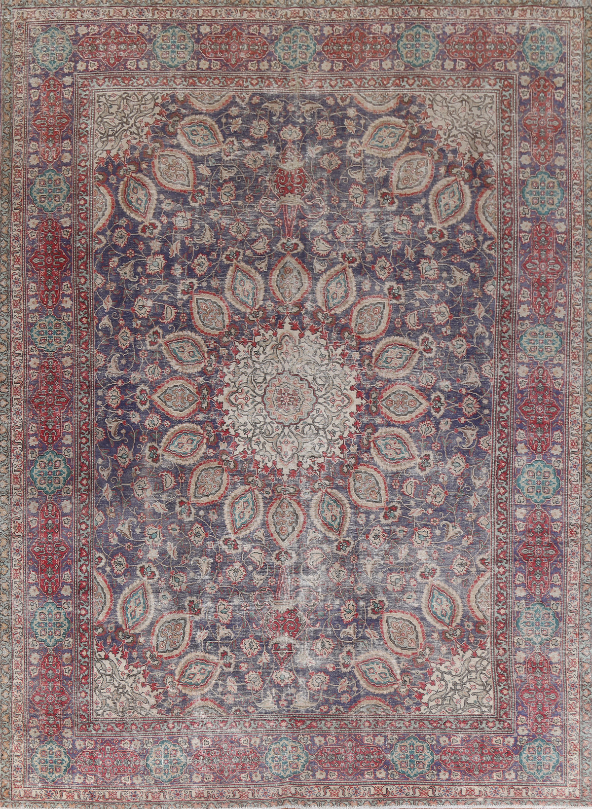 Vintage Floral Tabriz Persian Area Rug 10x13