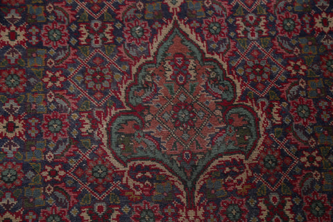 Vintage Geometric Tabriz Persian Wool Rug 10x13