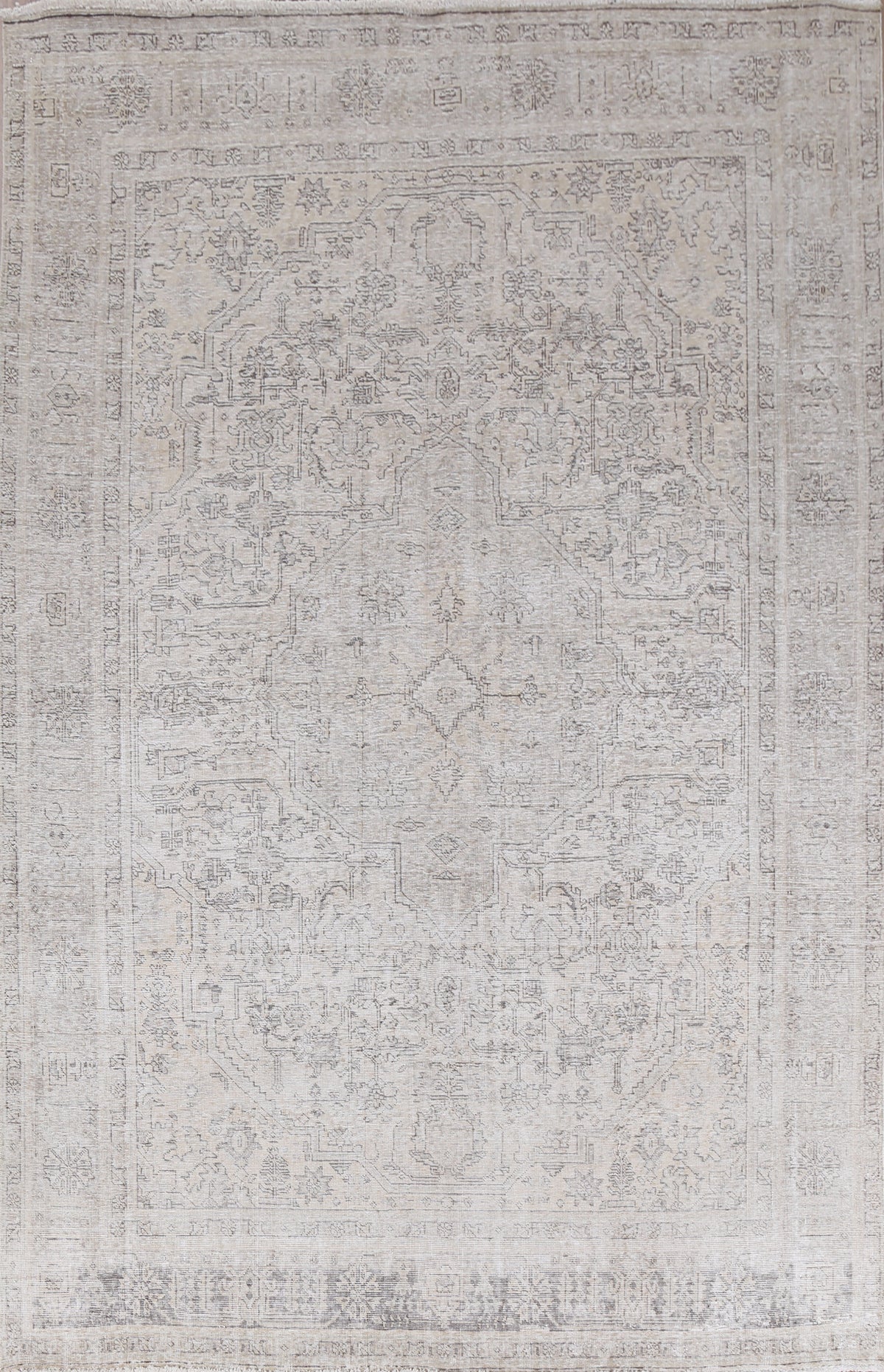 Distressed Geometric Tabriz Persian Area Rug 8x11