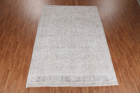 Distressed Geometric Tabriz Persian Area Rug 8x11