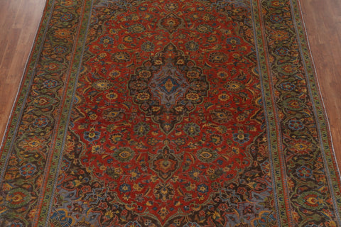 Traditional Distressed Kashan Persian Area Rug 8x11