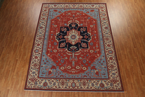 Geometric Handmade Heriz Serapi Oriental Area Rug 10x13