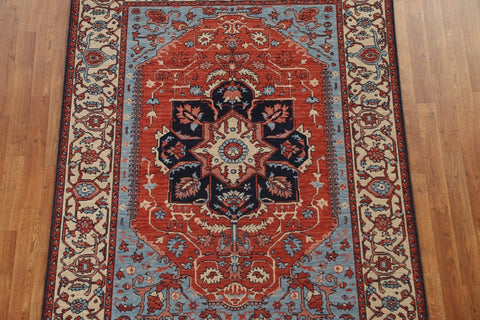 Geometric Heriz Serapi Turkish Area Rug 5x7