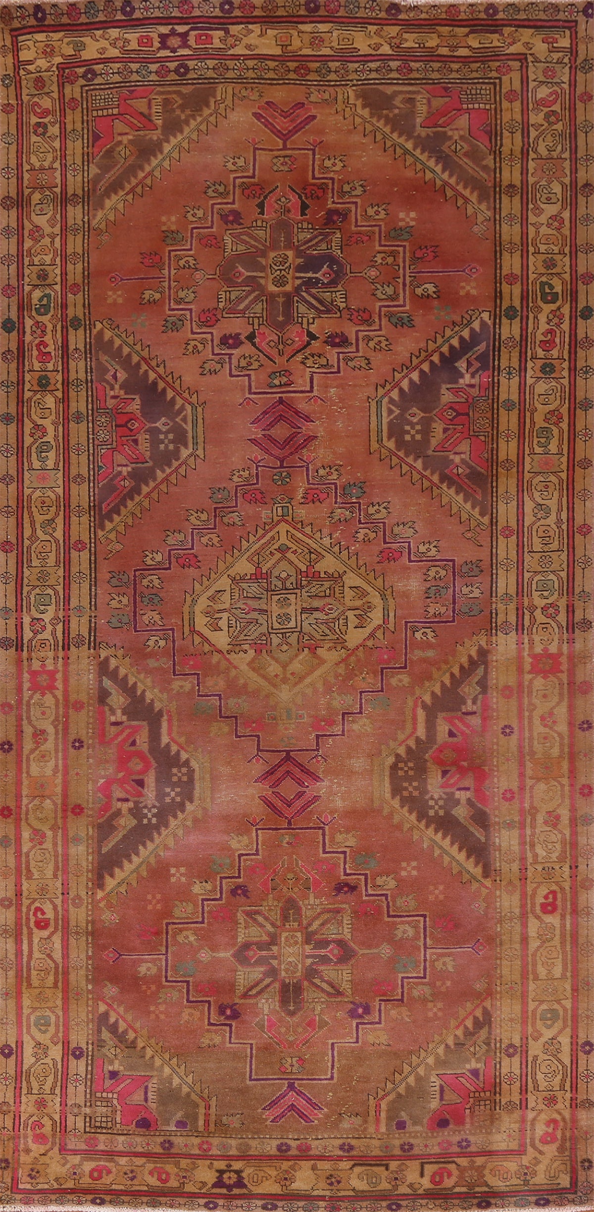 Geometric Wool Meshkin Persian Rug 5x11