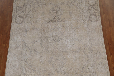 Distressed Wool Tabriz Persian Area Rug 6x10