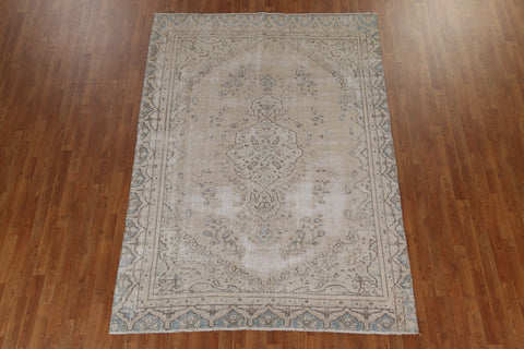 Distressed Wool Kerman Persian Area Rug 6x9