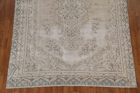 Distressed Wool Kerman Persian Area Rug 6x9