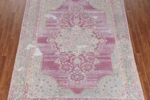 Wool Distressed Kerman Persian Area Rug 7x9