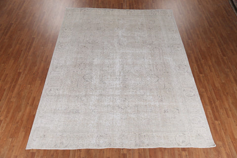 Distressed Geometric Tabriz Persian Area Rug 9x12