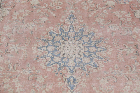 Muted Floral Kerman Persian Area Rug 7x10