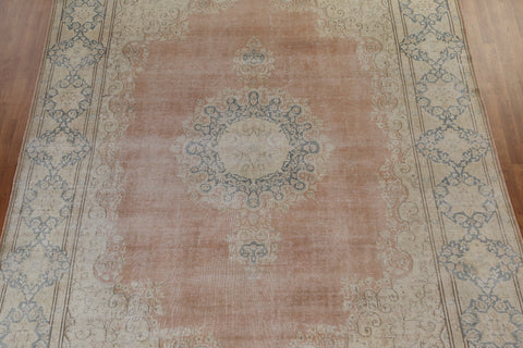 Geometric Distressed Kerman Persian Area Rug 10x13