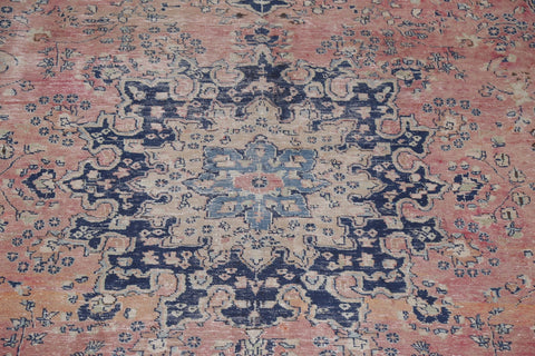 Vintage Floral Mashad Persian Area Rug 10x12