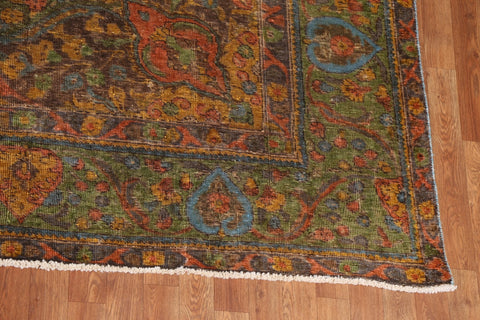 Distressed Over-Dyed Mashad Persian Area Rug 10x12