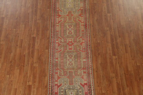 Geometric Wool Meshkin Persian Runner Rug 3x9