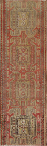 Geometric Wool Meshkin Persian Runner Rug 3x9