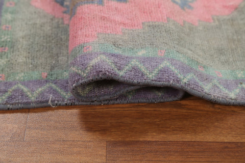 Pink Geometric Anatolian Turkish Wool Rug 2x3