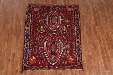 Geometric Shiraz Kashkoli Persian Area Rug 4x5