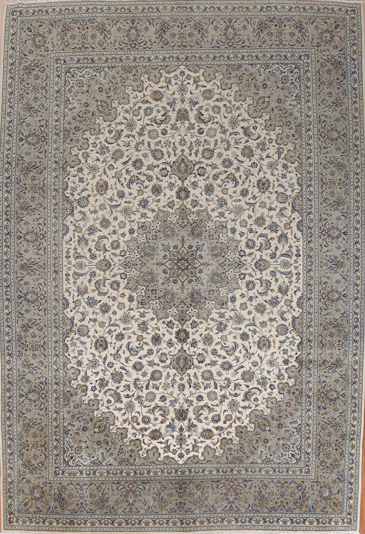 Floral Wool Kashan Persian Area Rug 10x13