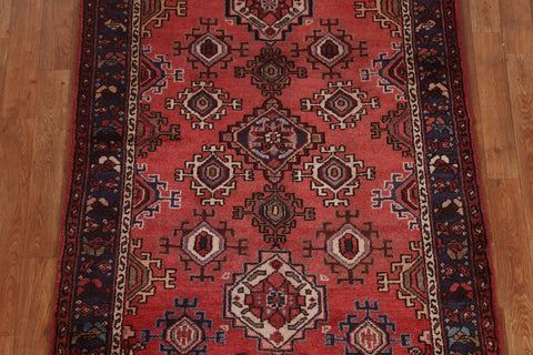 Vintage Wool Hamedan Persian Runner Rug 3x9