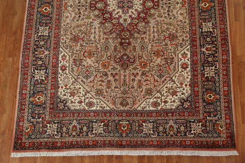 Geometric Wool Tabriz Persian Area Rug 7x10