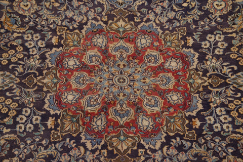 Navy Blue Floral Kashmar Persian Area Rug 9x12