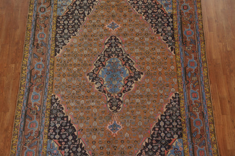 Vintage Geometric Ardebil Persian Area Rug 7x9