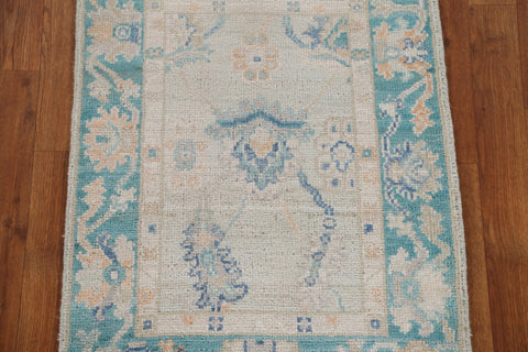 Muted Oushak Geometric Oriental Area Rug 2x3