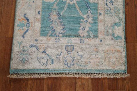 Hand-Knotted Oushak Turkish Wool Rug 2x3