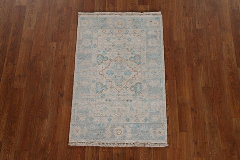 Geometric Oushak Turkish Wool Rug 2x3