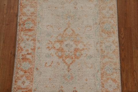 Hand-Knotted Oushak Turkish Wool Rug 2x4