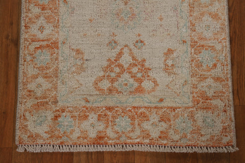 Hand-Knotted Oushak Turkish Wool Rug 2x4