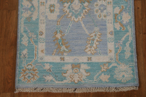 Hand-Knotted Oushak Turkish Wool Rug 2x4