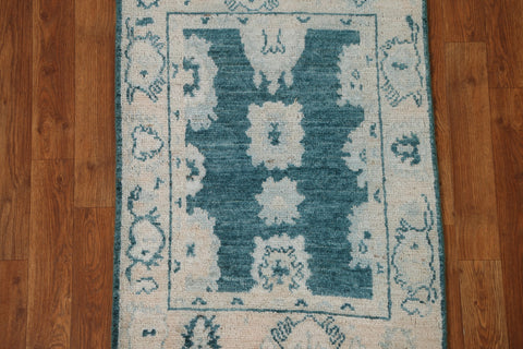 Teal Green Oushak Oriental Wool Rug 2x3