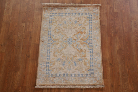 Hand-Knotted Oushak Oriental Wool Rug 2x3