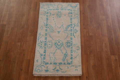 Handmade Wool Oushak Oriental Area Rug 2x4