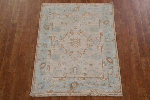 Hand-Knotted Oushak Oriental Area Rug 3x4