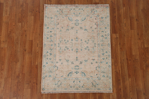 Hand-Knotted Oushak Turkish Area Rug 3x4