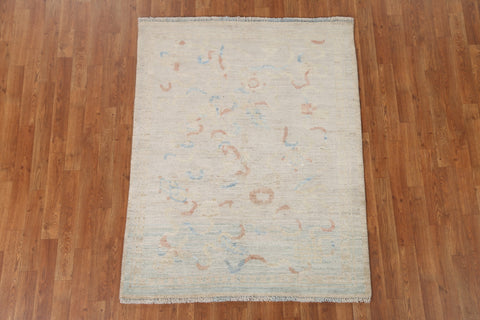 Vegetable Dye Oushak Turkish Area Rug 4x5