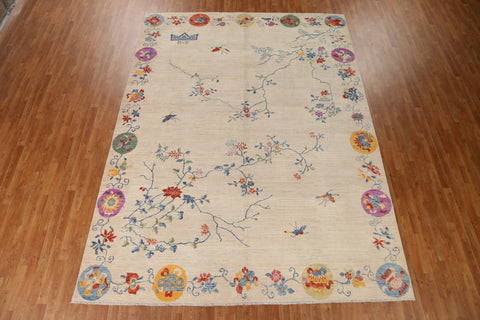 Vegetable Dye Art Deco Oriental Area Rug 9x12