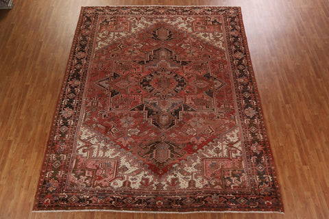 Geometric Wool Large Heriz Persian Rug 11x13