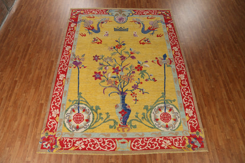 Vegetable Dye Art Deco Oriental Area Rug 9x12