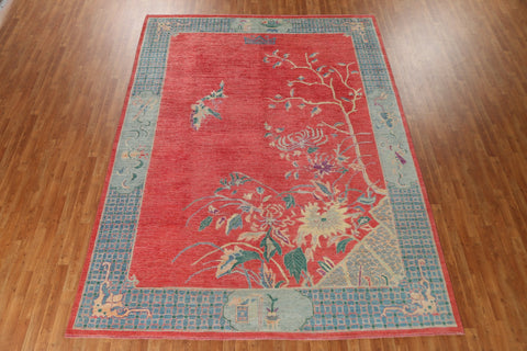 Vegetable Dye Art Deco Oriental Area Rug 9x12